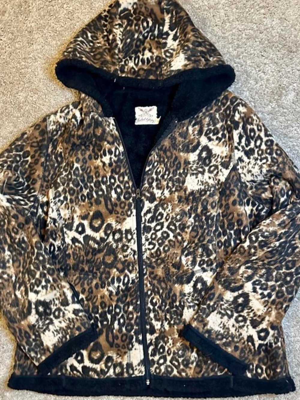 Cheetah, Leopard Print Sherpa Jacket